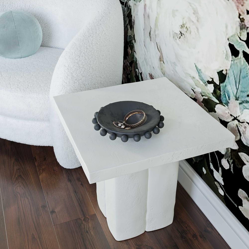 Kayla White Concrete Side Table. Picture 6