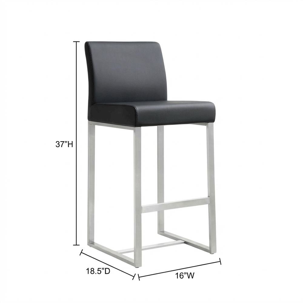 Stainless Steel Counter Stool Set, Adjustable Seat Height and Foam Cushions. Picture 7