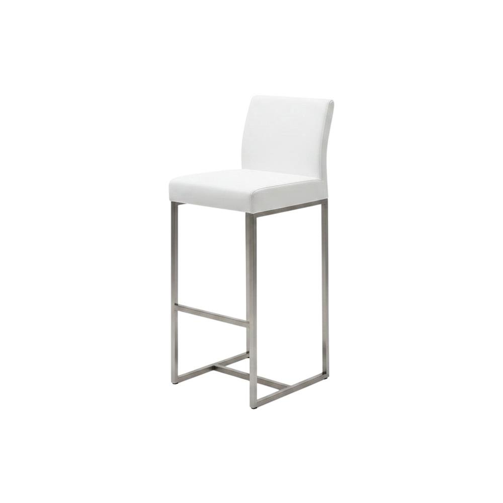 White Stainless Steel Counter Stool Set - Modern, Durable, 2-Pack. Picture 4