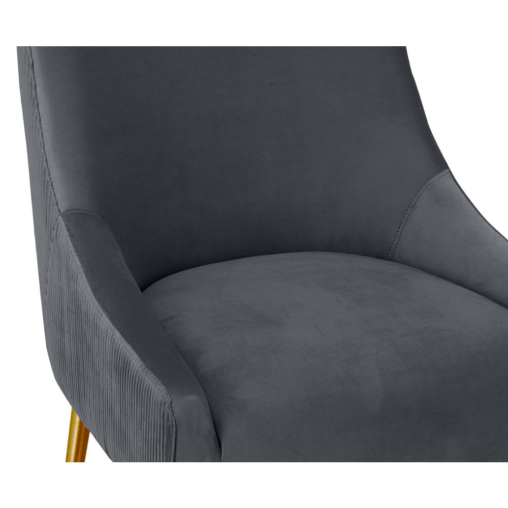 Beatrix Pleated Dark Grey Velvet Counter Stool. Picture 12