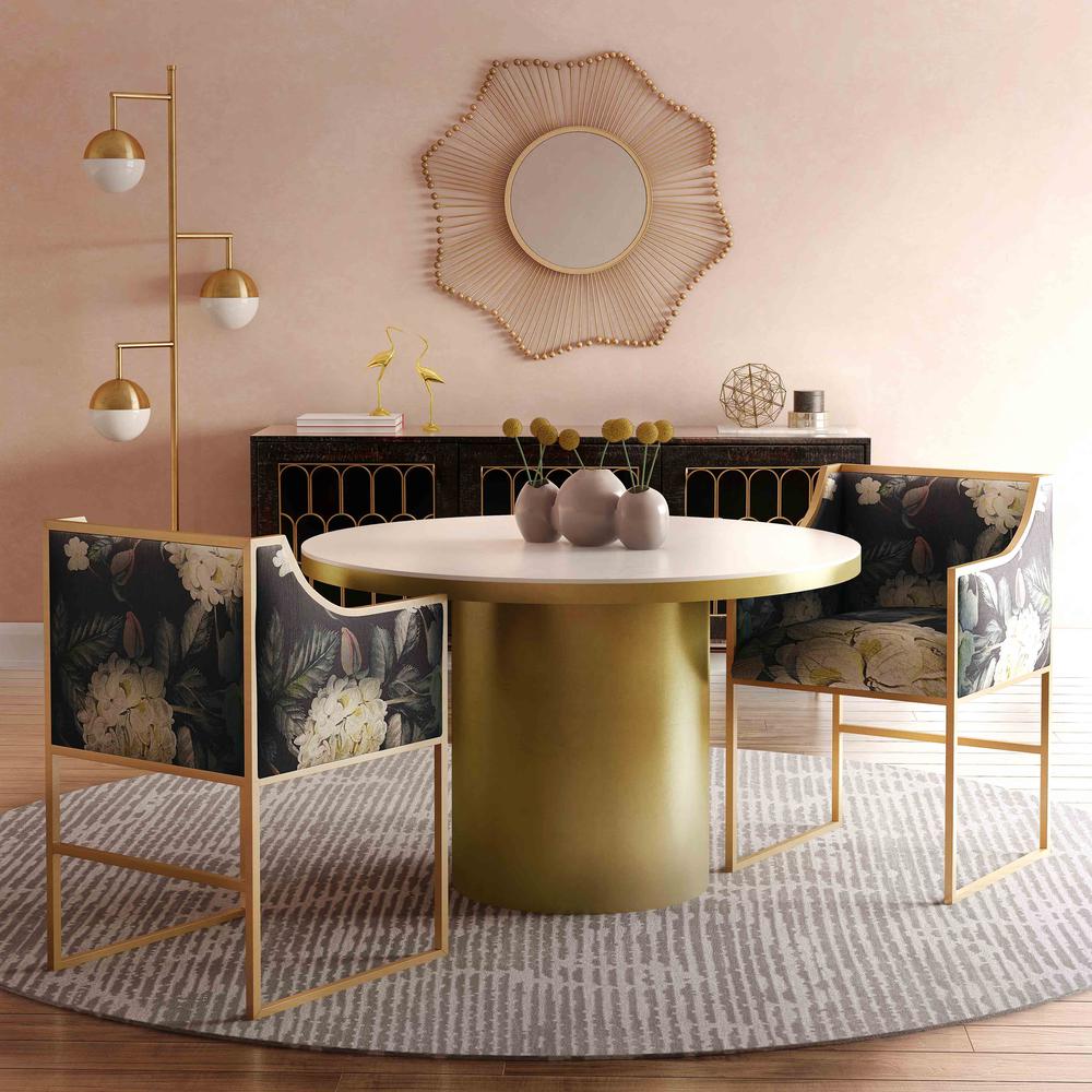 Atara Floral Velvet Gold Chair. Picture 9