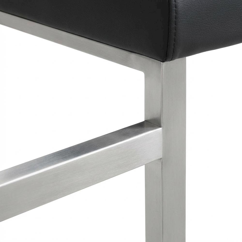 Stainless Steel Counter Stool Set, Adjustable Seat Height and Foam Cushions. Picture 9