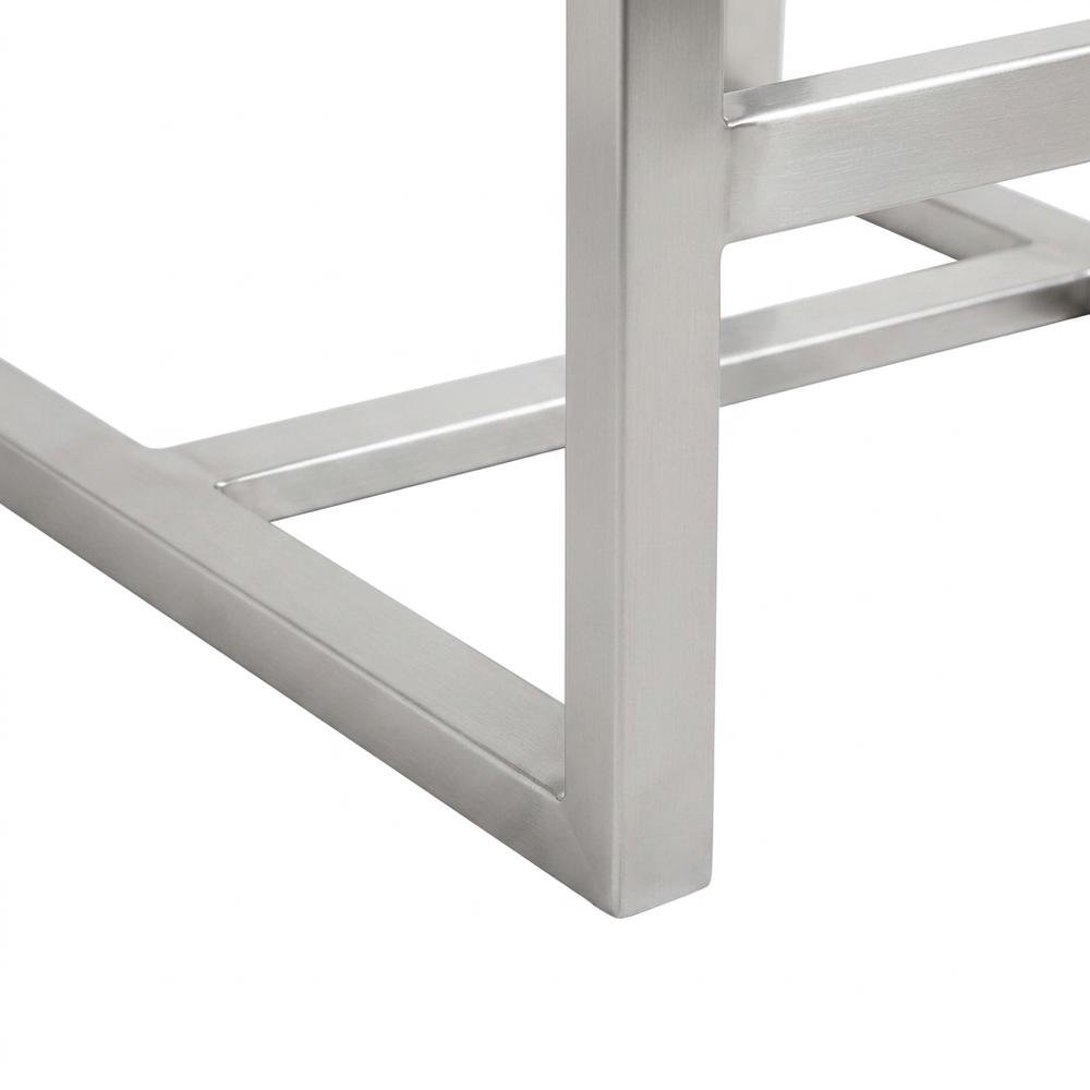 White Stainless Steel Counter Stool Set - Modern, Durable, 2-Pack. Picture 7