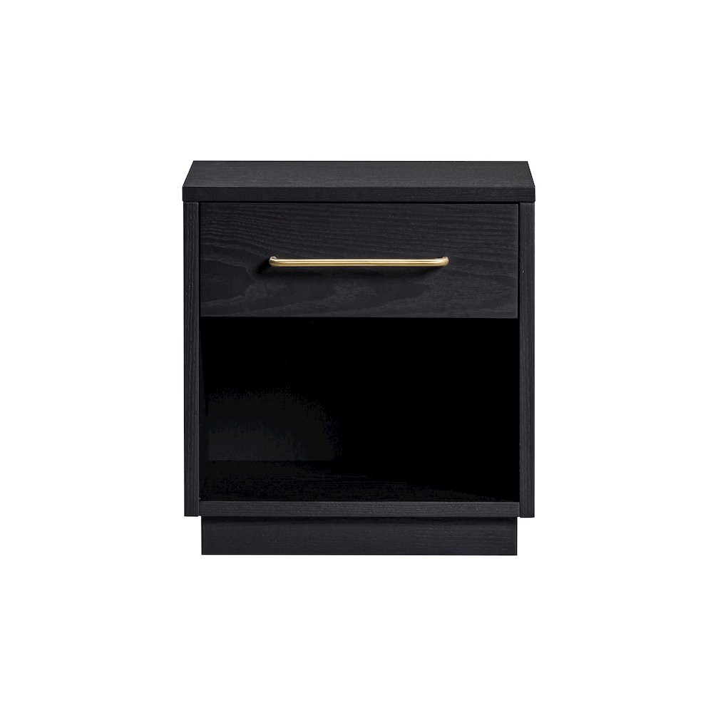 Marlow Black Wood Nightstand. Picture 1