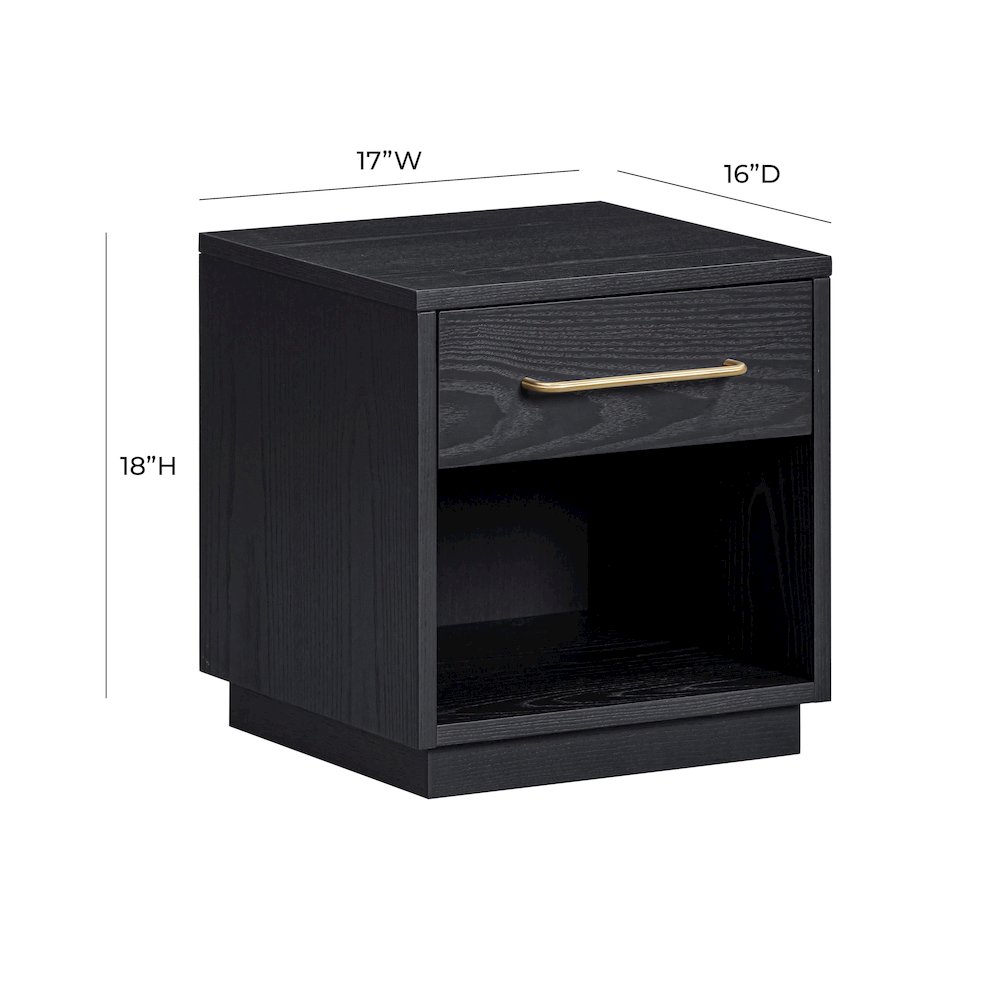 Marlow Black Wood Nightstand. Picture 8