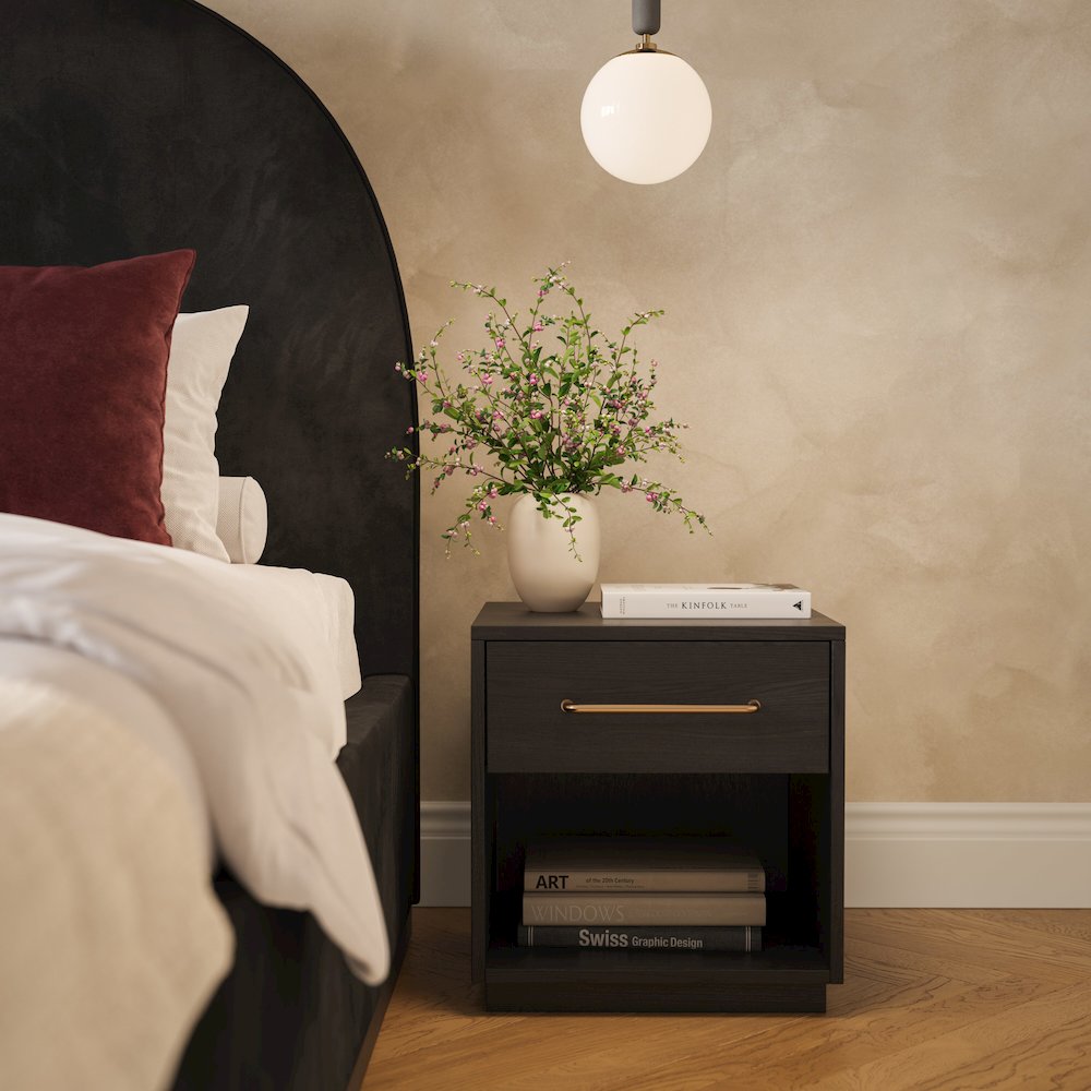 Marlow Black Wood Nightstand. Picture 9