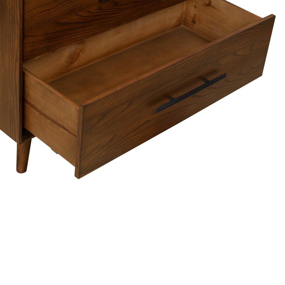 Emery Pecan 5 Drawer Chest. Picture 7