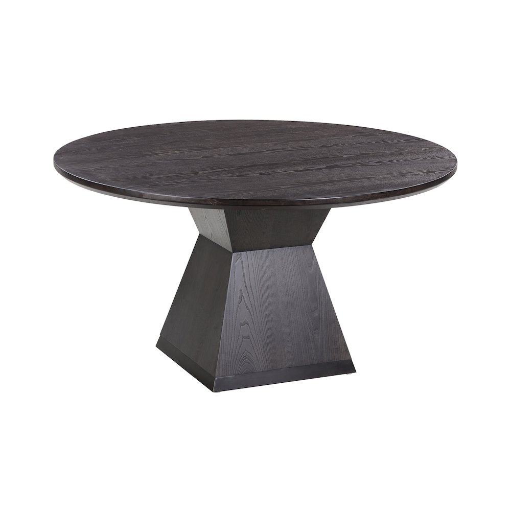 Nolan Black Round Wood Dining Table. Picture 1