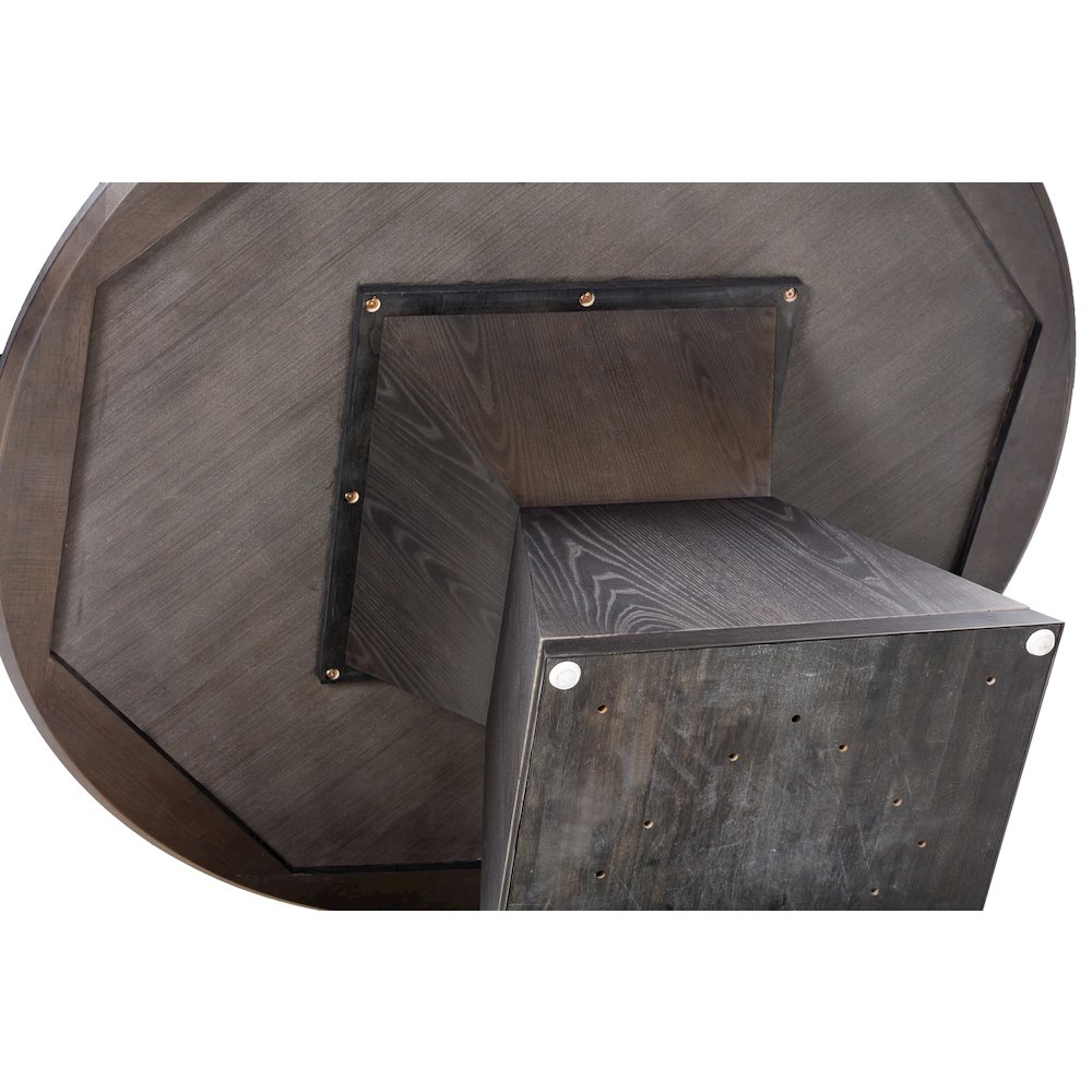 Nolan Black Round Wood Dining Table. Picture 5