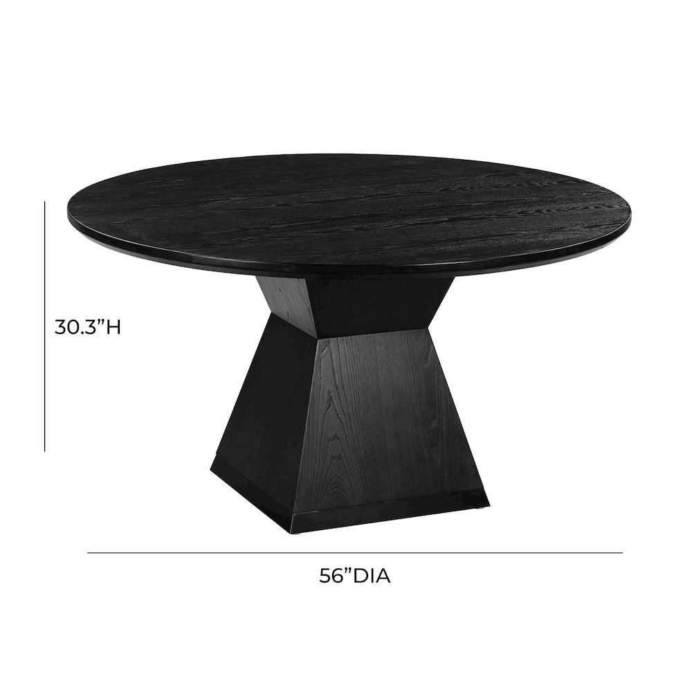 Nolan Black Round Wood Dining Table. Picture 7