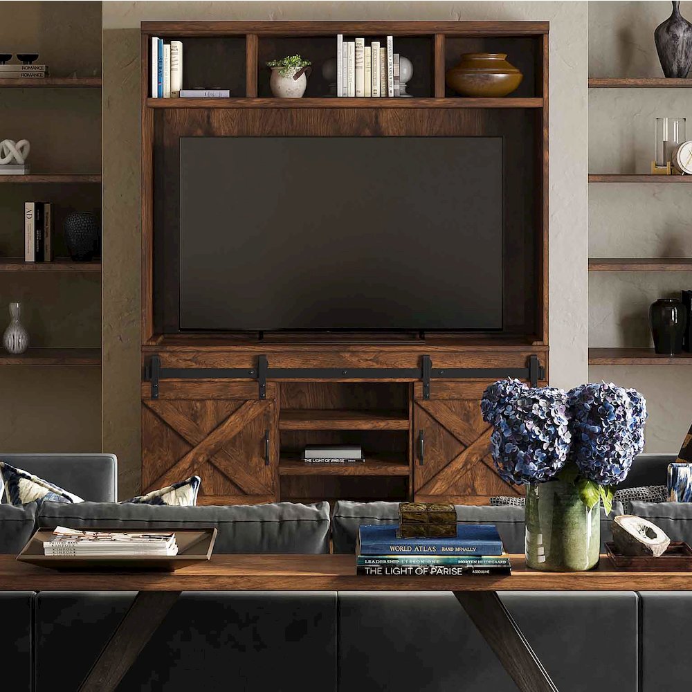 Dawson Rustic Brown Entertainment Center. Picture 2