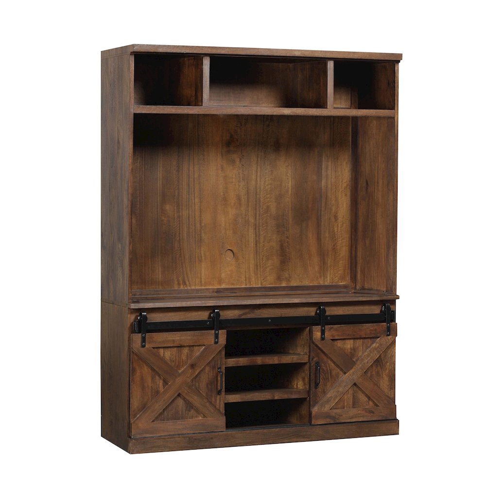 Dawson Rustic Brown Entertainment Center. Picture 5