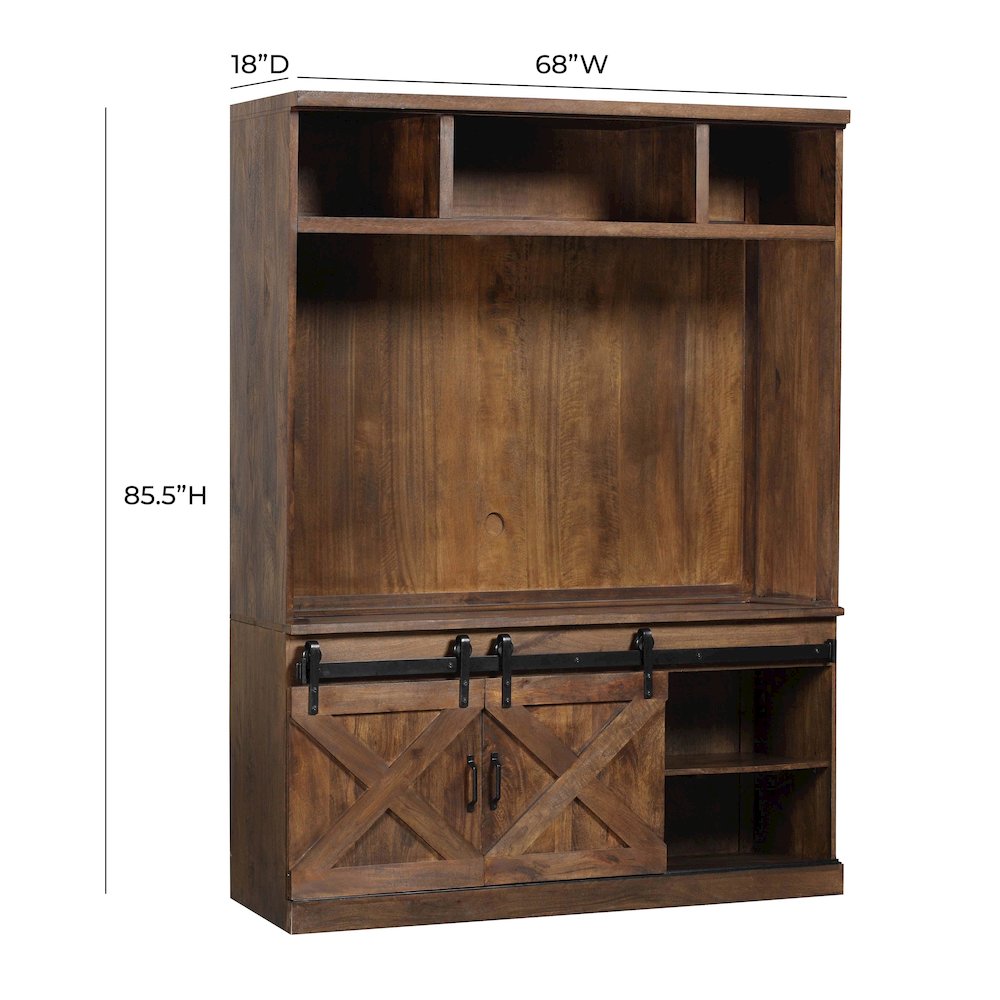Dawson Rustic Brown Entertainment Center. Picture 6