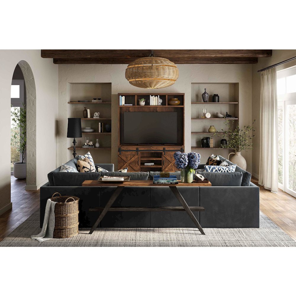 Dawson Rustic Brown Entertainment Center. Picture 7