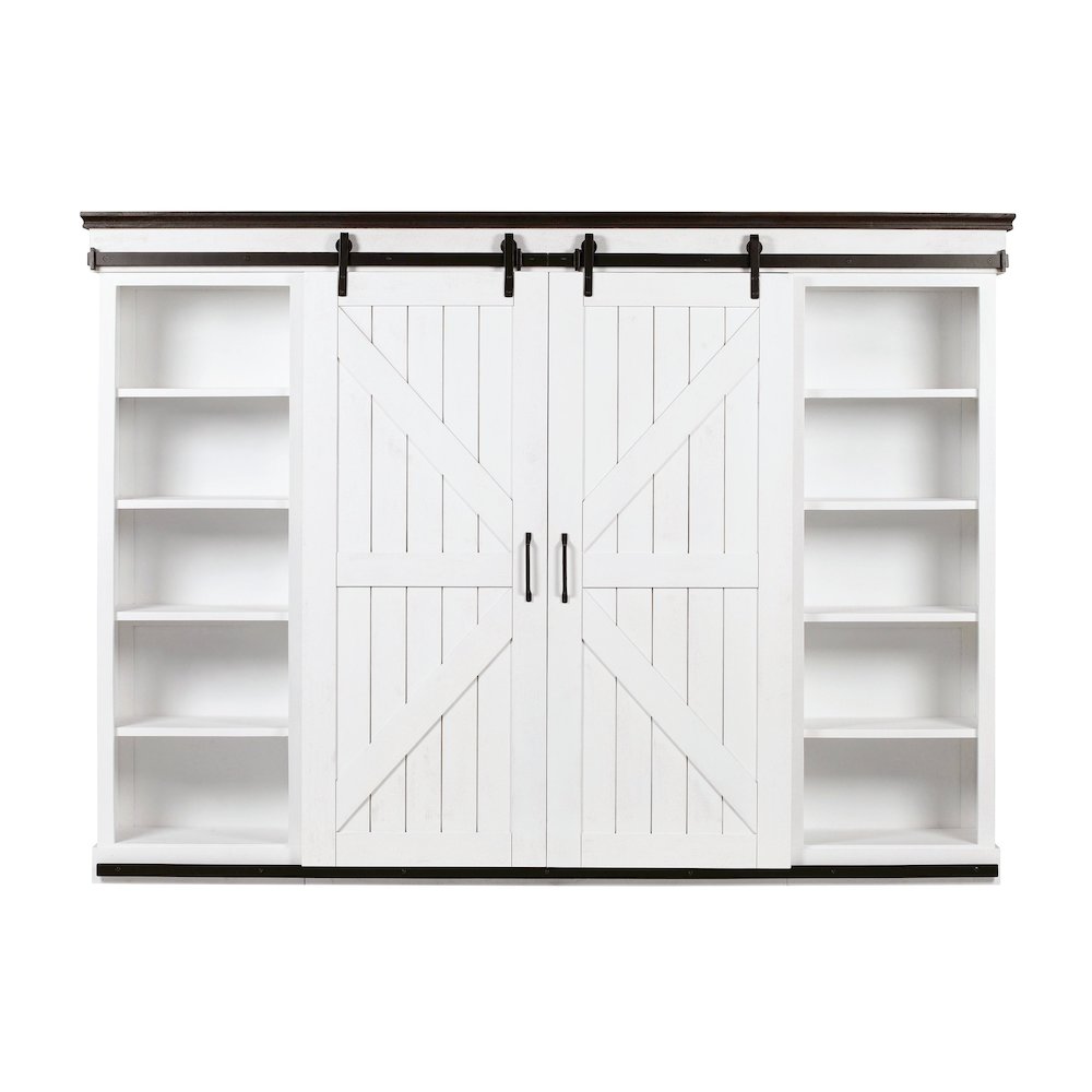 Harrison Distressed White Entertainment Center. Picture 1