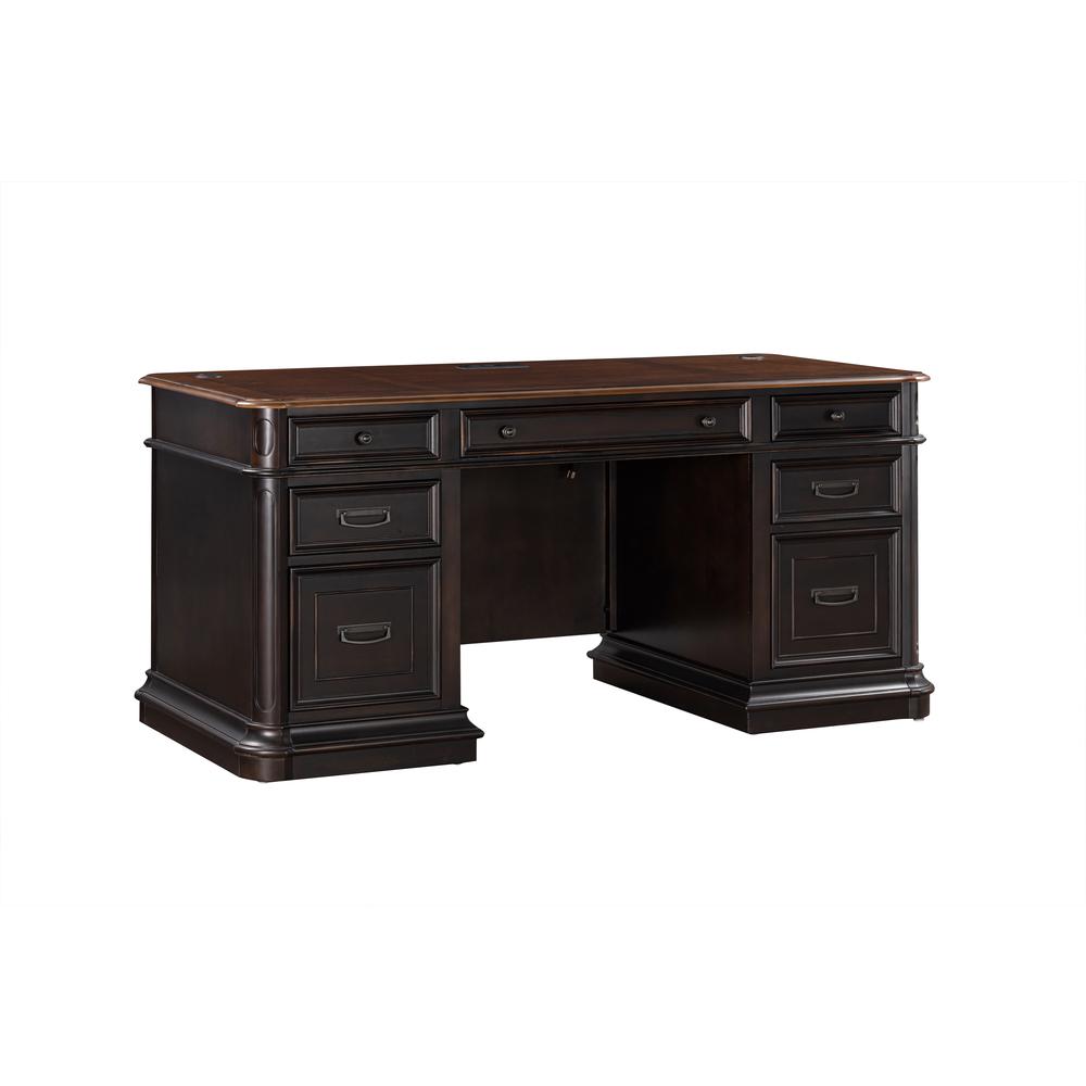 Roanoke Black Executive Desk. Picture 1