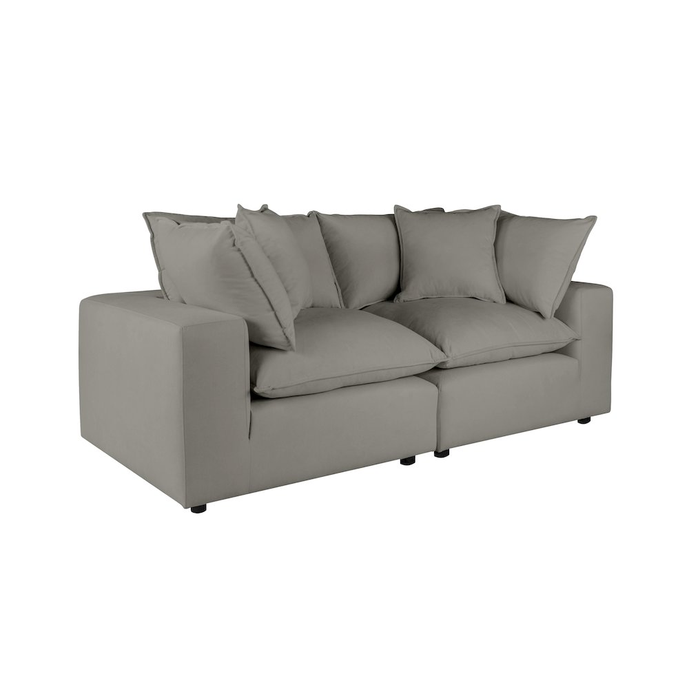 Cali Slate Performance Fabric Modular Loveseat. Picture 1