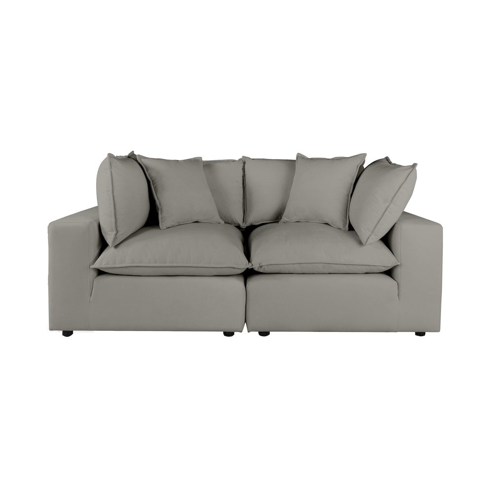 Cali Slate Performance Fabric Modular Loveseat. Picture 3