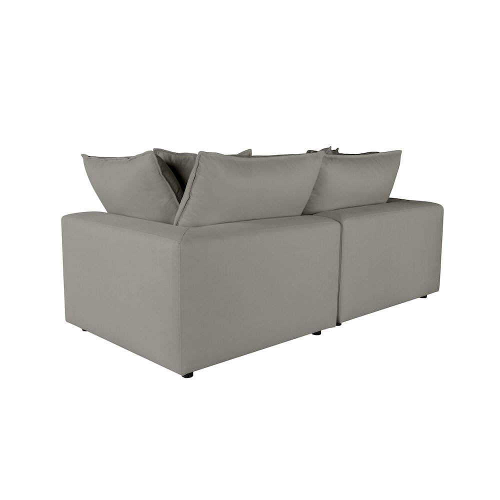 Cali Slate Performance Fabric Modular Loveseat. Picture 5