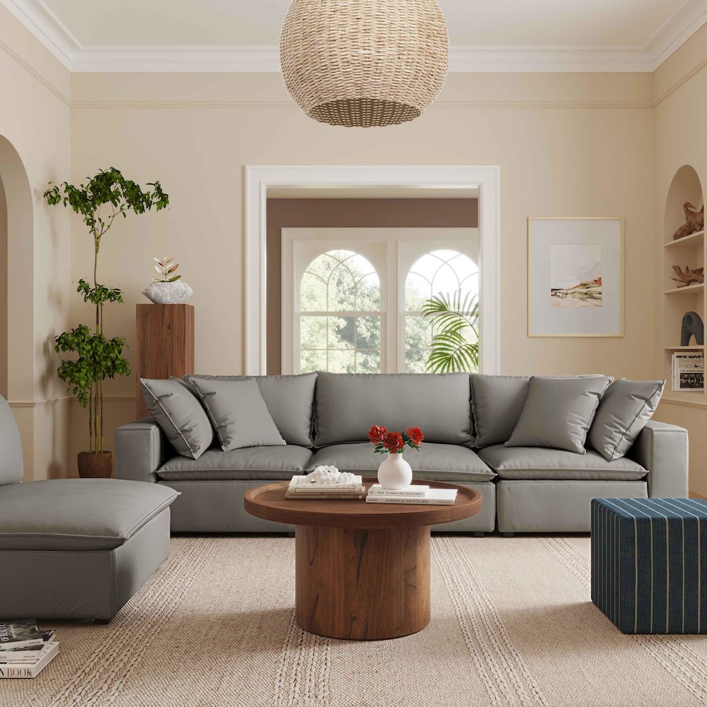 Cali Slate Performance Fabric Modular 4 Piece Sectional. Picture 2