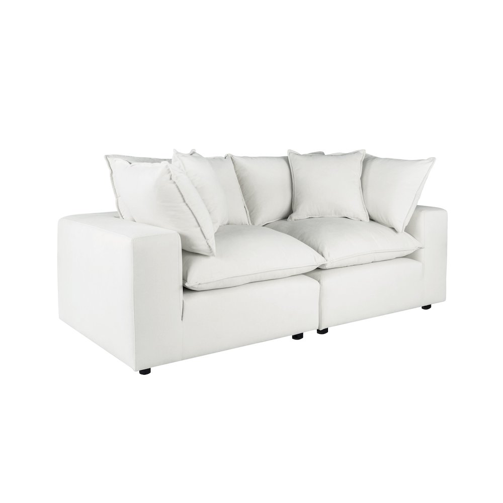 Cali Pearl Performance Fabric Modular Loveseat. Picture 1
