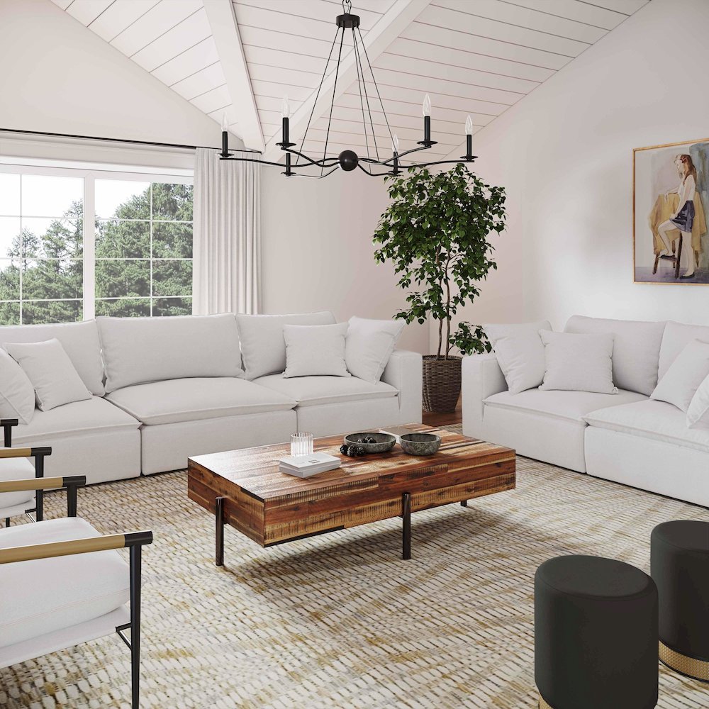 Cali Pearl Performance Fabric Modular Loveseat. Picture 2