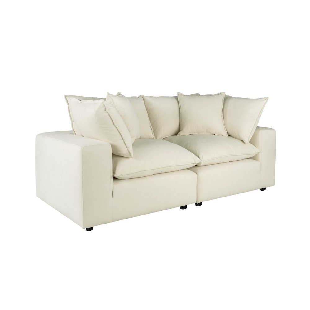 Cali Natural Performance Fabric Modular Loveseat. Picture 1