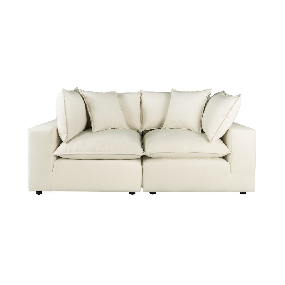 Cali Natural Performance Fabric Modular Loveseat. Picture 3