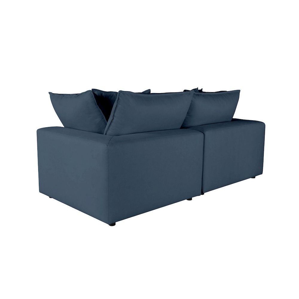 Cali Navy Performance Fabric Modular Loveseat. Picture 5