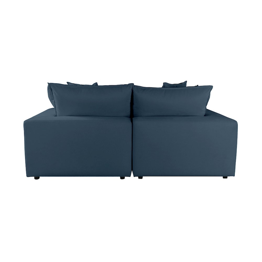 Cali Navy Performance Fabric Modular Loveseat. Picture 6