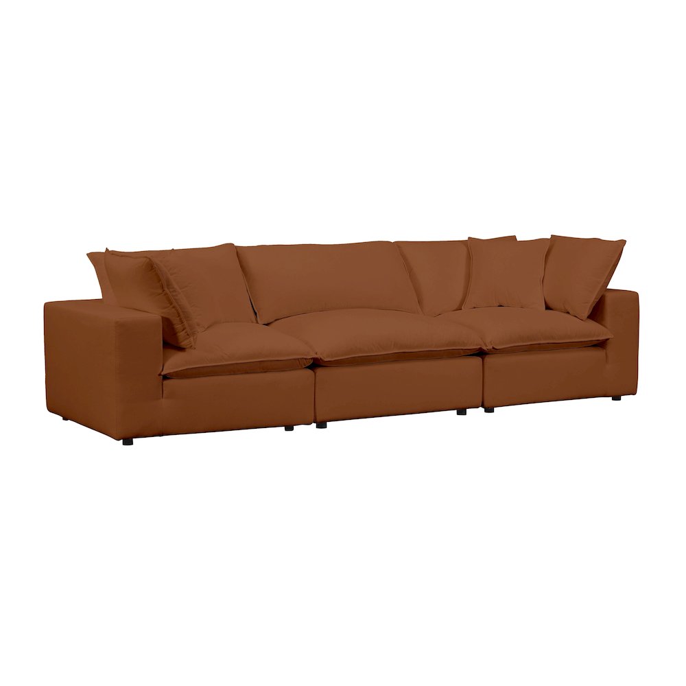 Cali Rust Performance Fabric Modular Sofa. Picture 1