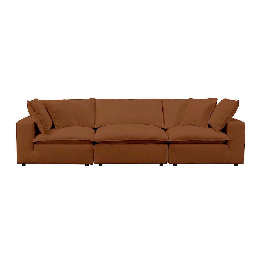Cali Rust Performance Fabric Modular Sofa. Picture 3