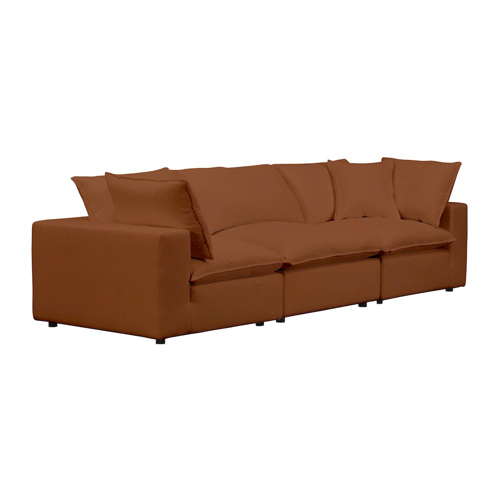 Cali Rust Performance Fabric Modular Sofa. Picture 4