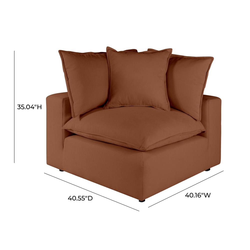 Cali Rust Corner Chair. Picture 6