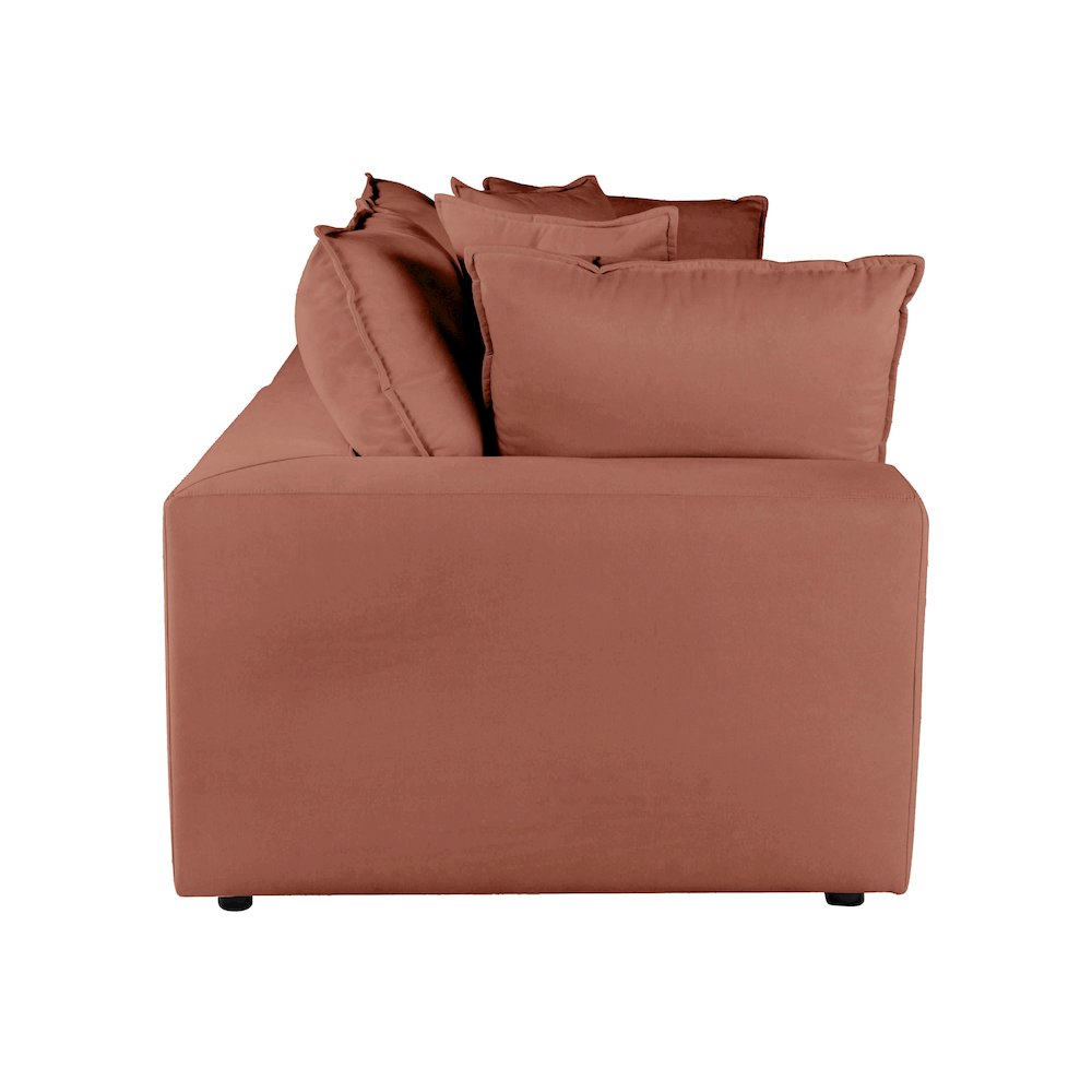 Cali Rust Performance Fabric Modular Loveseat. Picture 4