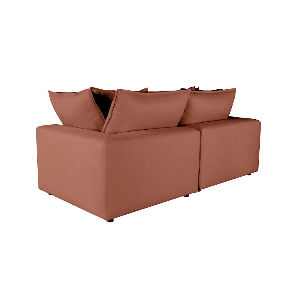 Cali Rust Performance Fabric Modular Loveseat. Picture 5
