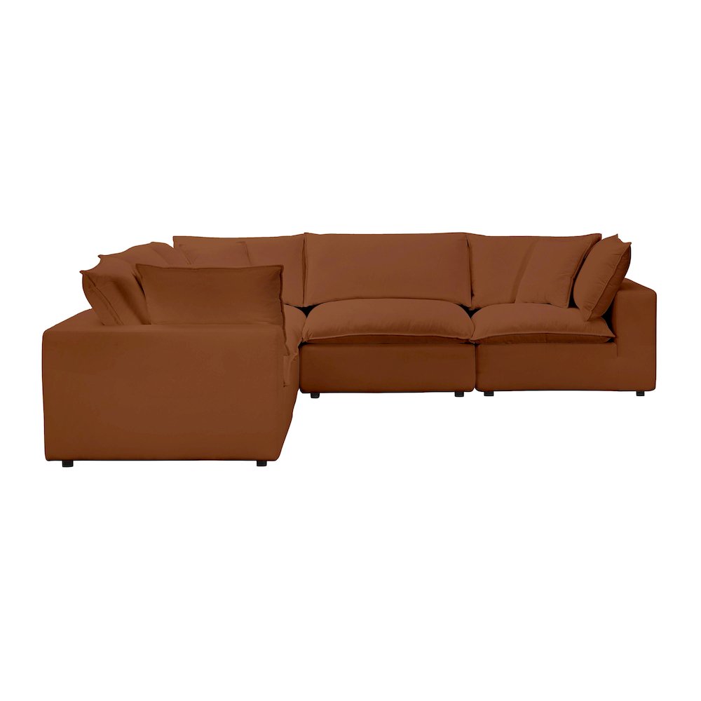 Cali Rust Performance Fabric Modular L-Sectional. Picture 1