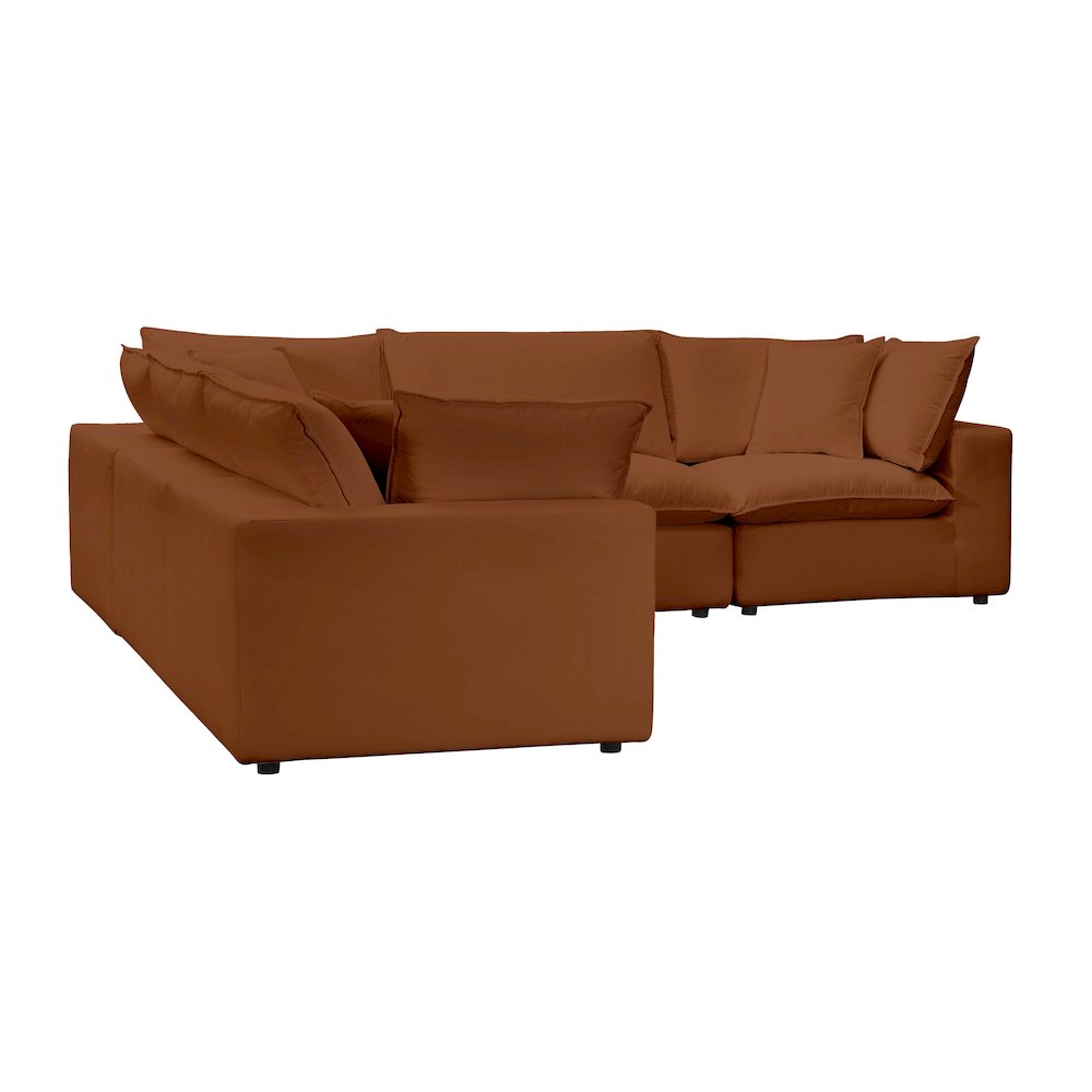 Cali Rust Performance Fabric Modular L-Sectional. Picture 3