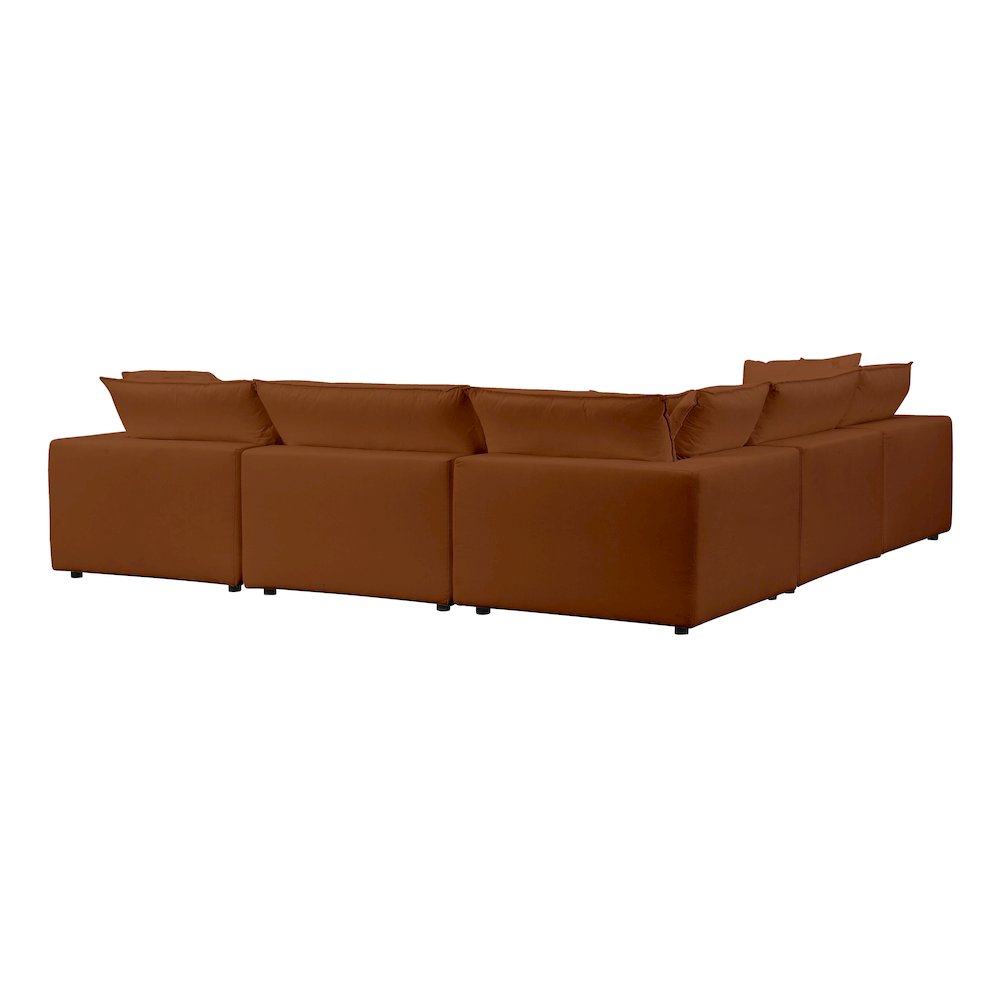 Cali Rust Performance Fabric Modular L-Sectional. Picture 5