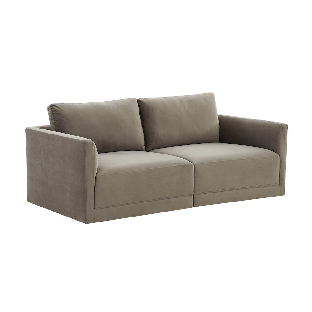 Willow Taupe Modular Loveseat. Picture 1