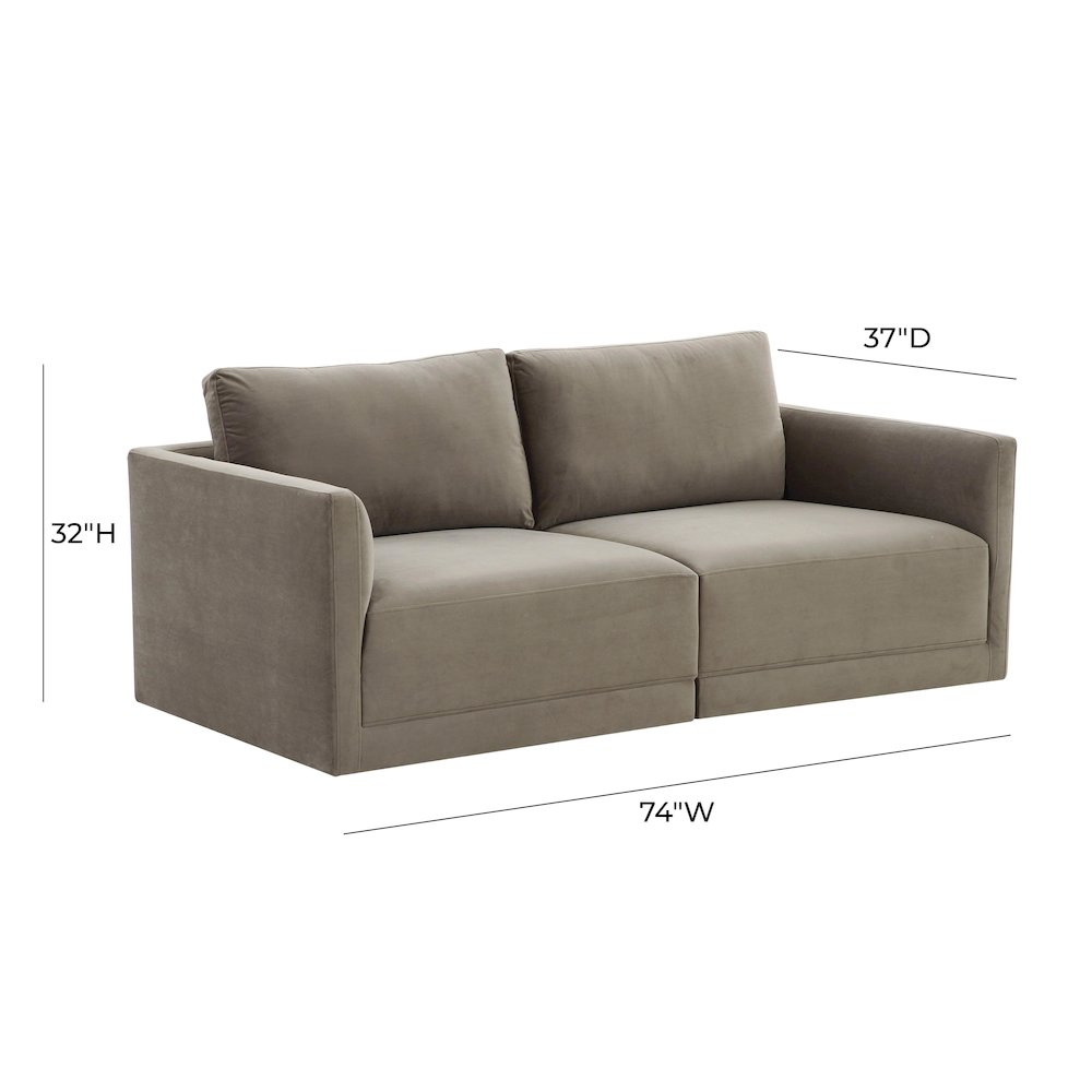 Willow Taupe Modular Loveseat. Picture 6