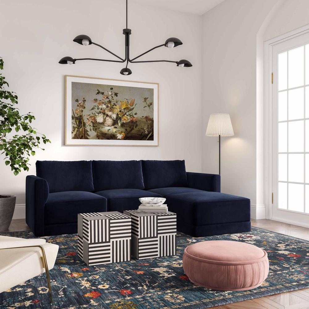 Willow Navy Ottoman. Picture 4