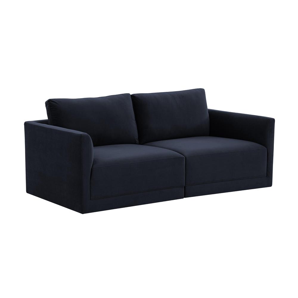 Willow Navy Modular Loveseat. Picture 1