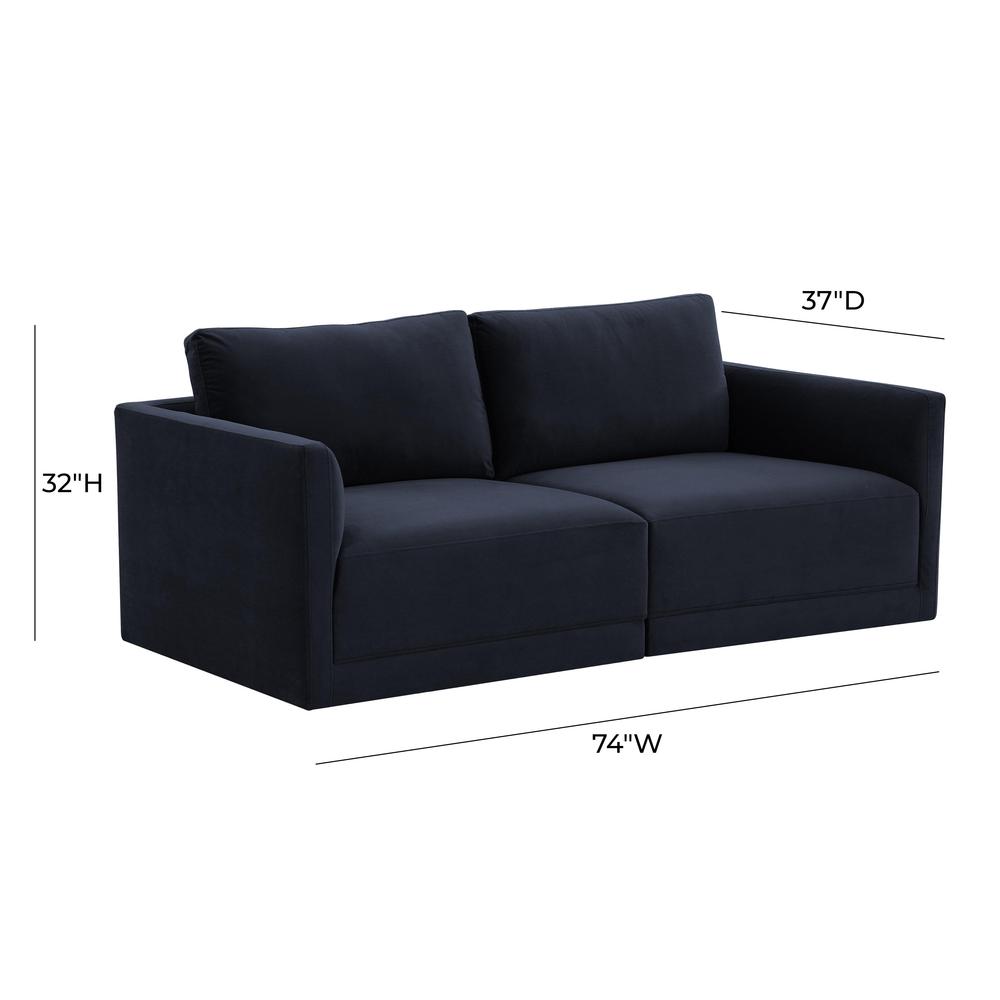 Willow Navy Modular Loveseat. Picture 5