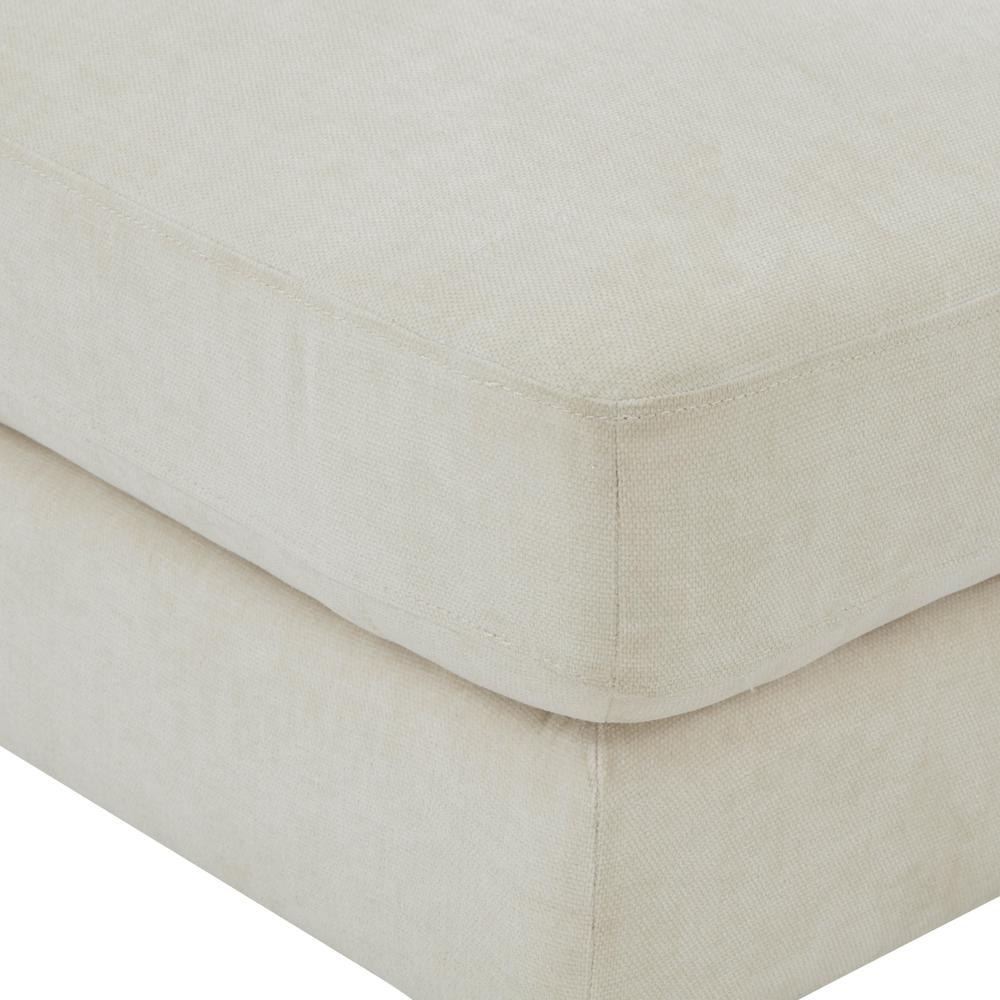 Serena Cream Velvet Ottoman. Picture 3