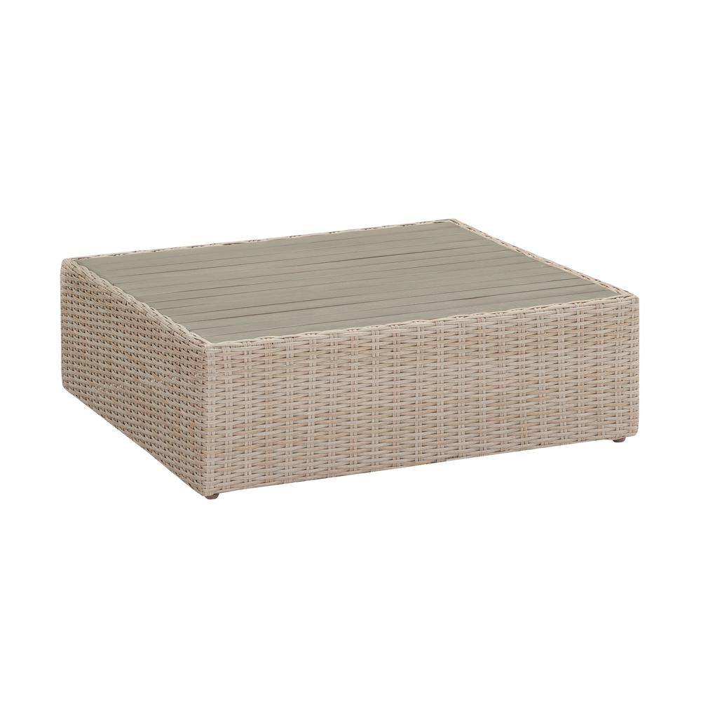 Cali Natural Wicker Outdoor Ottoman. Picture 2