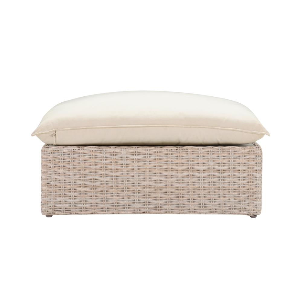 Cali Natural Wicker Outdoor Ottoman. Picture 3