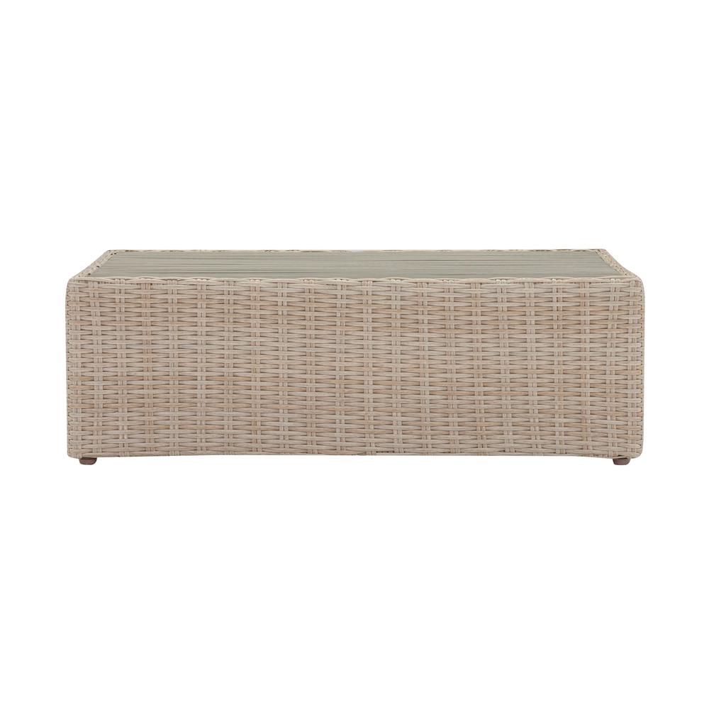 Cali Natural Wicker Outdoor Ottoman. Picture 5