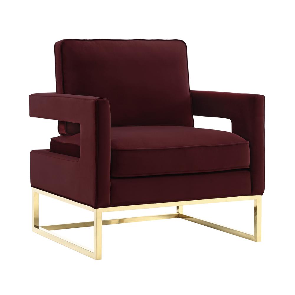 Avery Maroon Velvet Chair. Picture 1