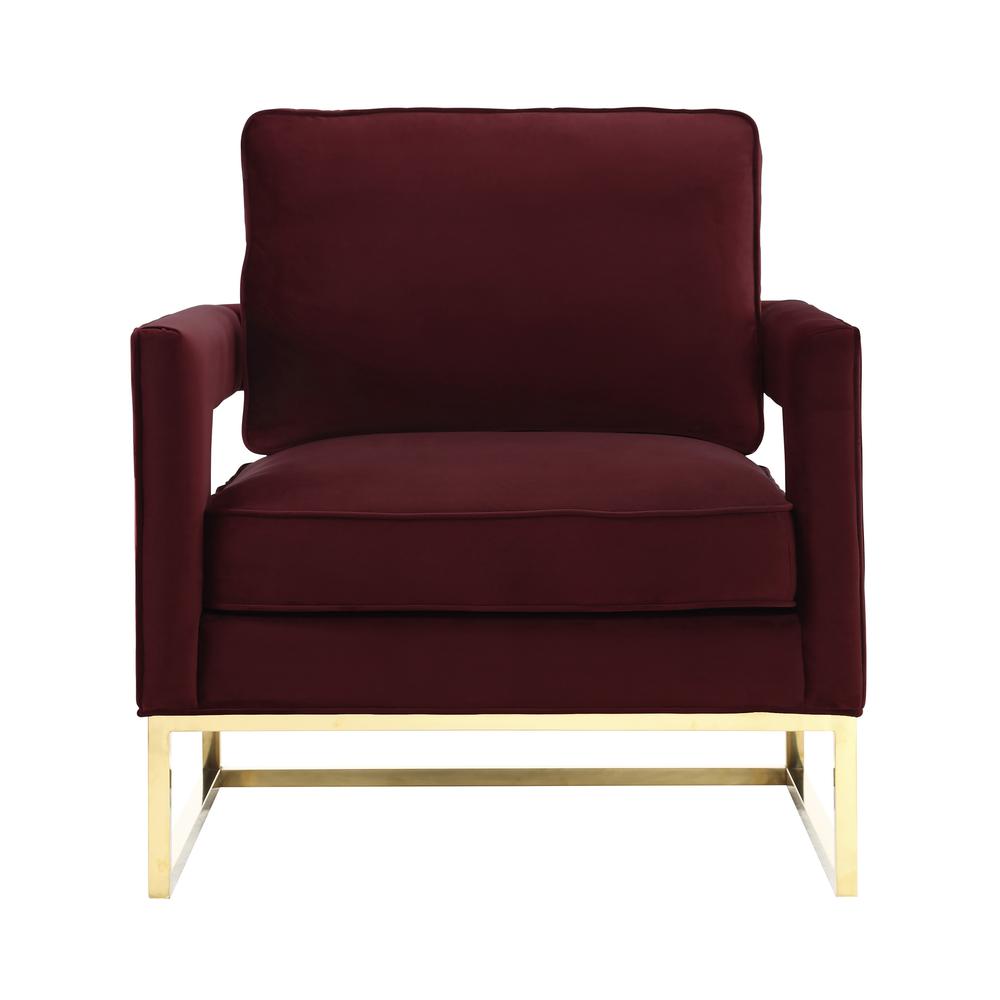 Avery Maroon Velvet Chair. Picture 2